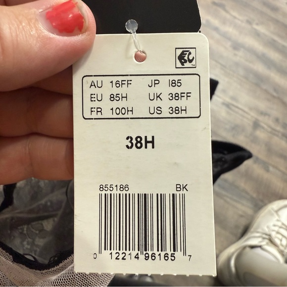 Wacoal Elegant Lace Underwire Bra Black Gray Women's Size 38H NWT Bra - Picture 6 of 6